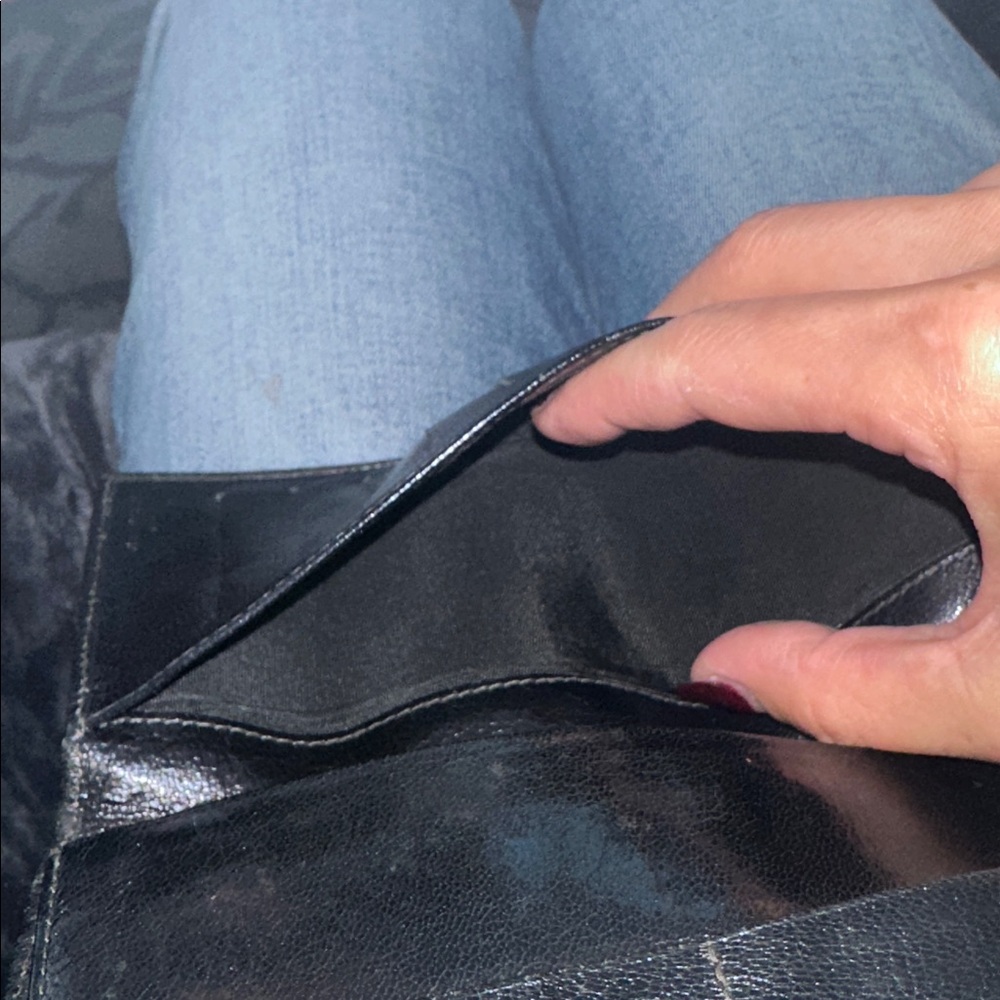 Celine Black Leather long bifold Wallet with Gold Accents / checkbook holder - Picture 9 of 11